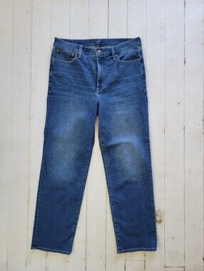 J. Crew Stovepipe Jeans Womens Blue Denim Cotton Straight Leg Size 30